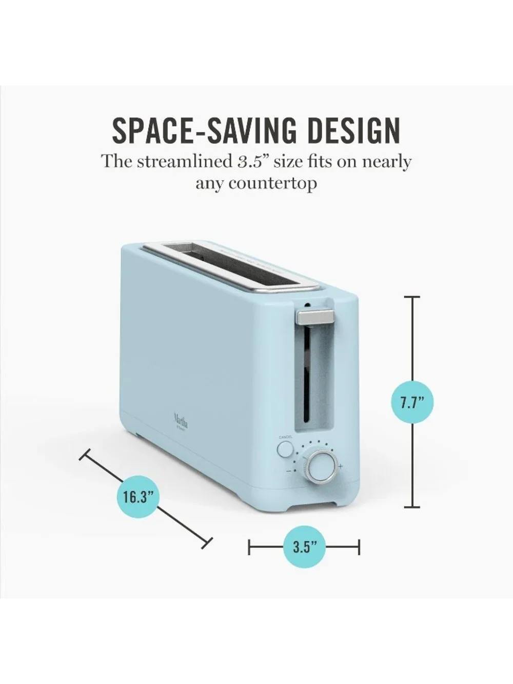 2 Slice Sky Blue Extra Wide Removable Crumb Tray Slot Stainless Steel Toaster